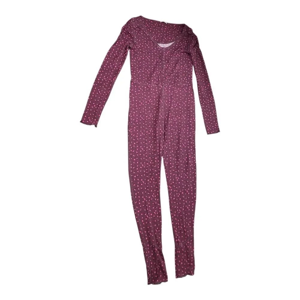 Free People Purple Thermal‎ Long Johns Sleepwear One Piece Pajama